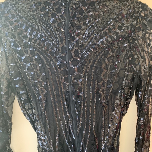 Black sequins mesh party dress - Picture 4 of 6